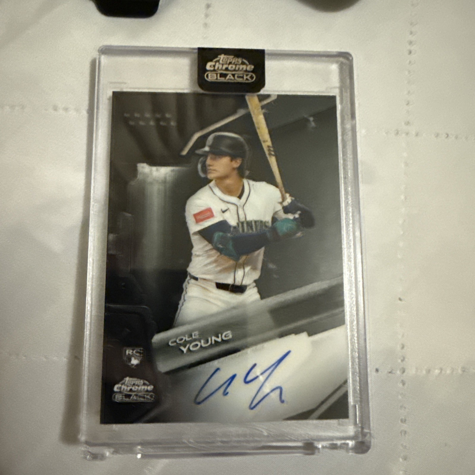 2026 Topps Chrome Black RC Encased Uncirculated SP AUTO Cole Young (Seattle)