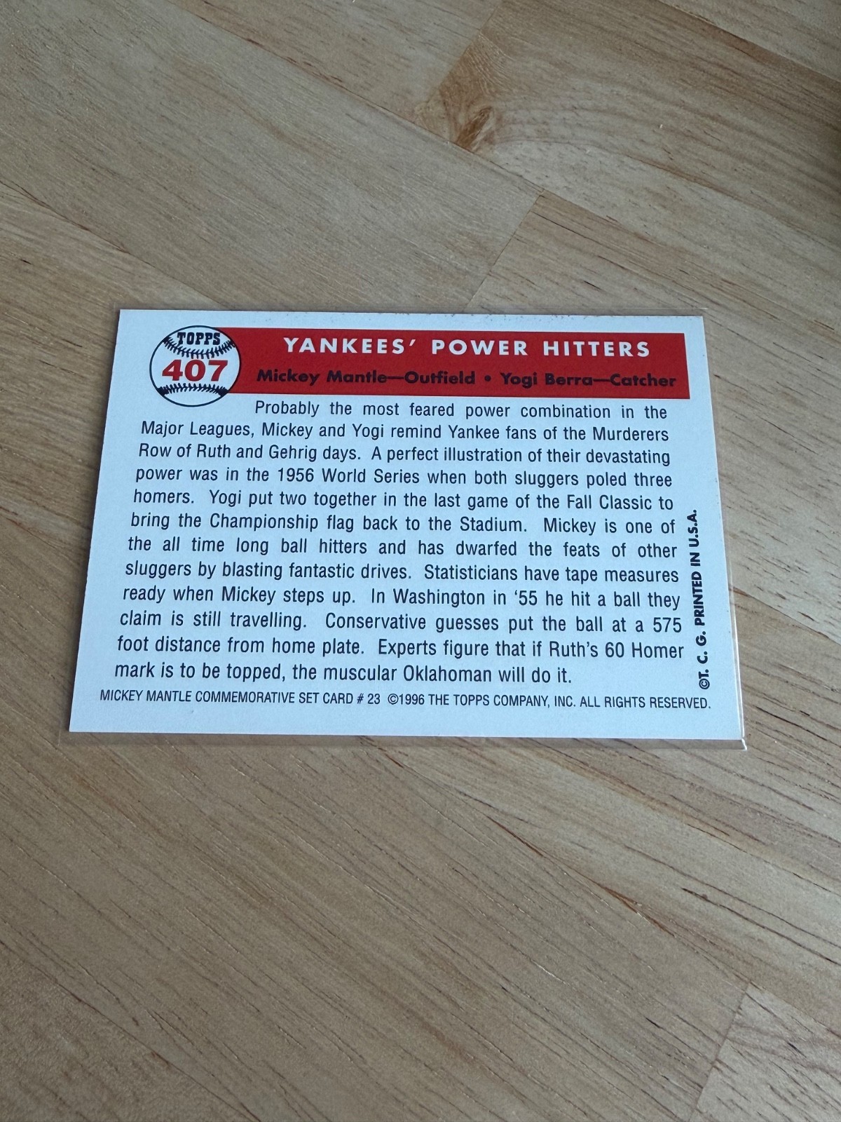 1997 Topps Mantle, Berra #407