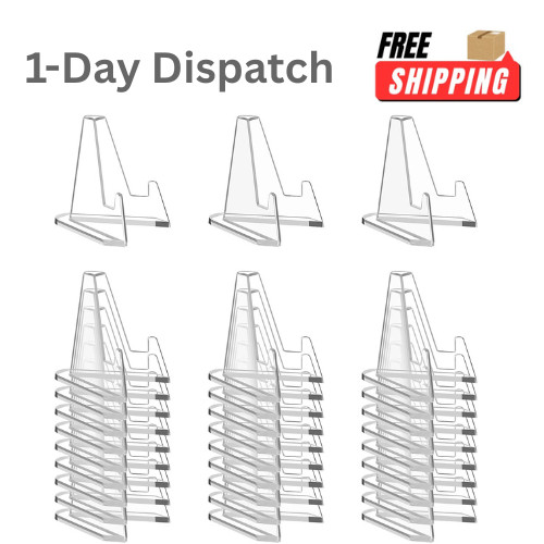 NIUBIER 30Pc Acrylic Card Display Stands Mini Clear Easel Holder Trading Cards