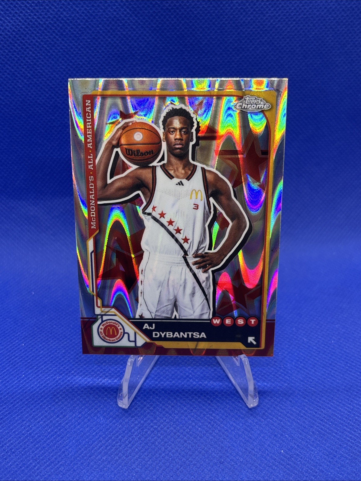 2025 Topps Chrome McDonald’s All American AJ Dybantsa Raywave Refractor #7
