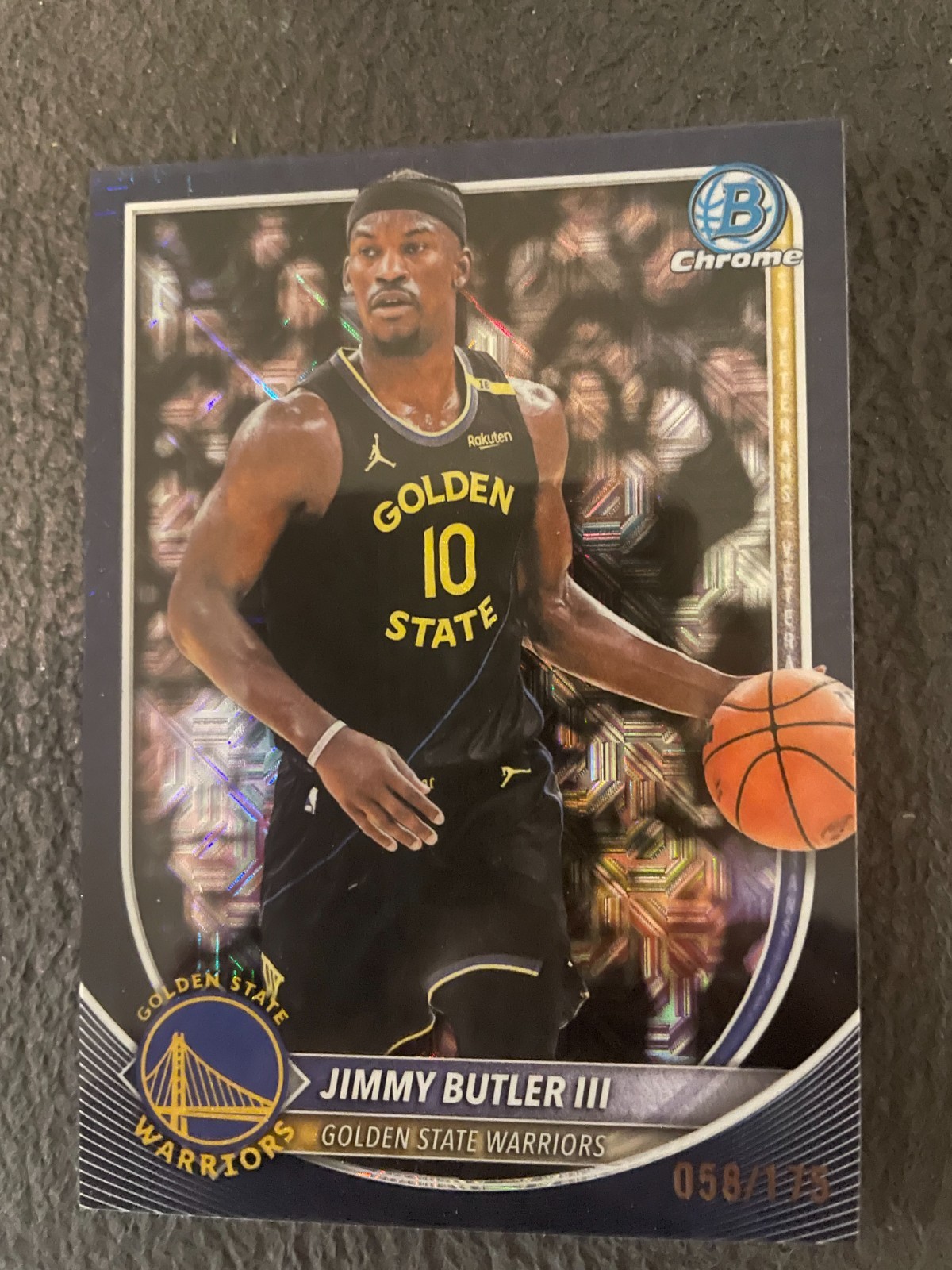 Jimmy Butler III Bowman Chrome Mega Navy Mojo Refractor /175 Warriors numbered
