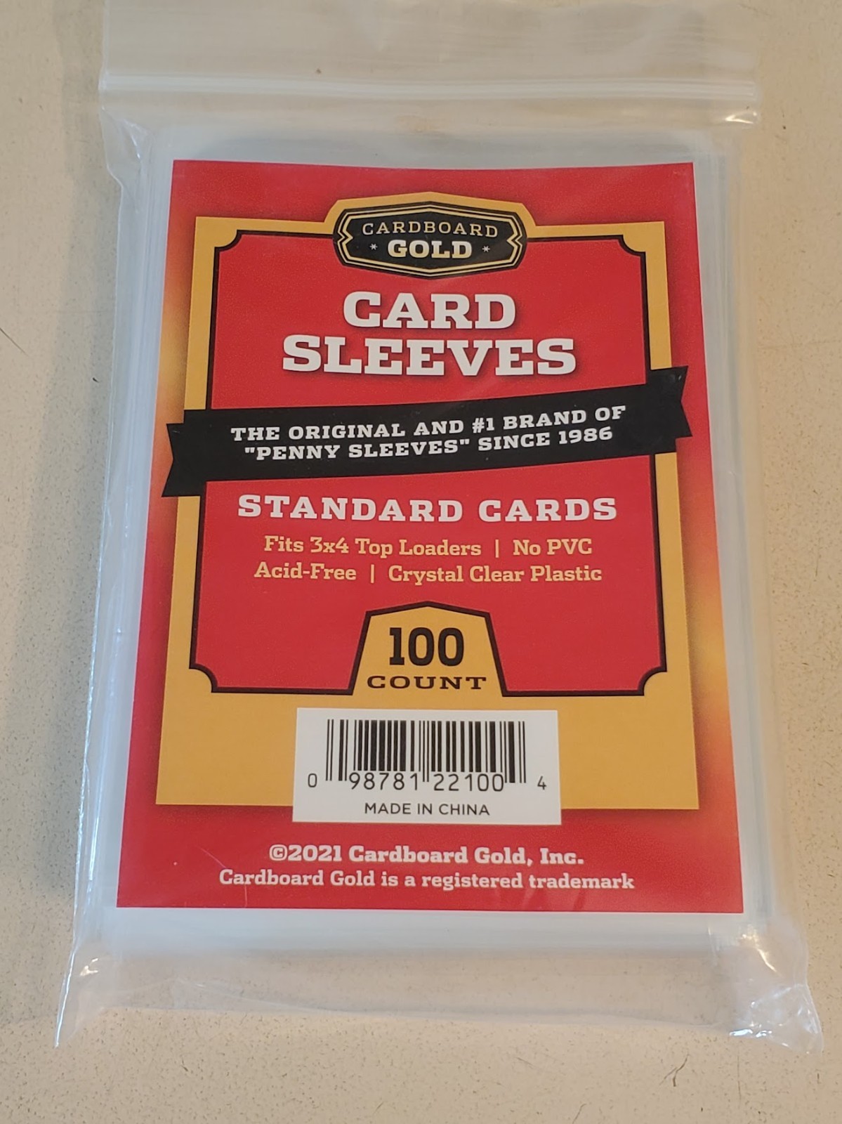 Cardboard Gold NEW LOT (3) 3×4 Standard Card Penny Sleeves. 100×3, Crystal Clear