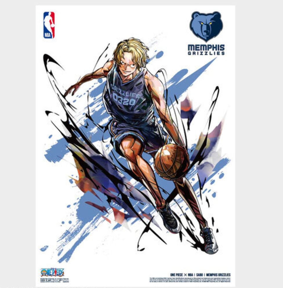 ONE PIECE x NBA Mini Poster Set 10 Sheets Limited Japan Official New