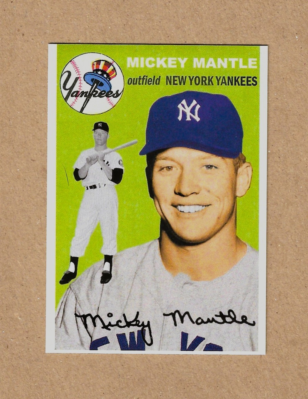 1954 Topps #254 Glossy Mickey Mantle Commemorative Card