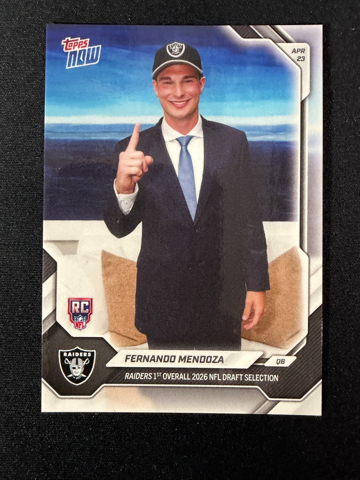 🏈2026 Topps Now Fernando Mendoza #FMEN Rookie RC Las Vegas Raiders 1st Rookie