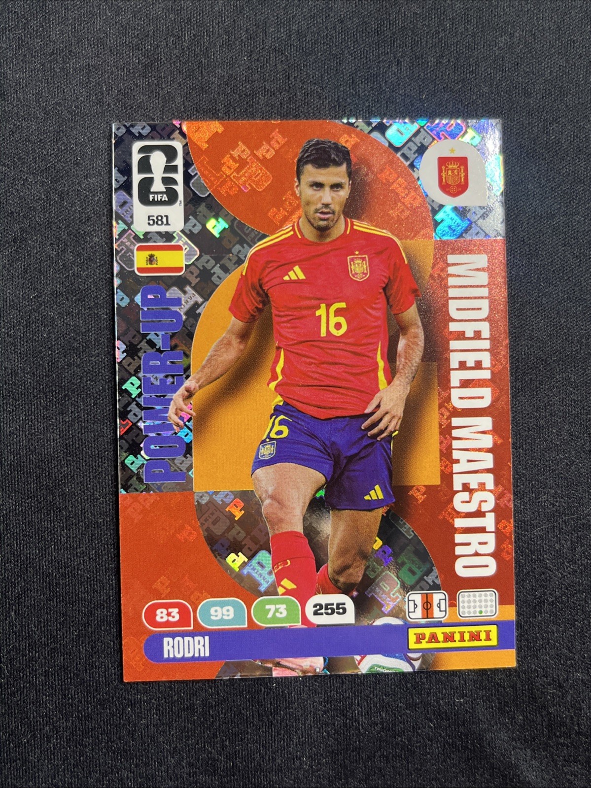 Panini Power-Up Midfield Maestro FIFA Spain Rodri #581 Soccer Trading Card