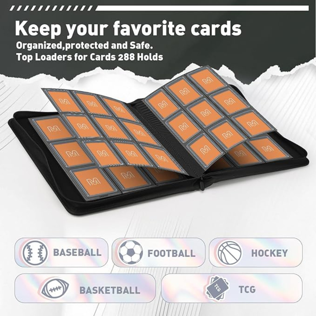 Toploader Binder Holds 288 Toploaders 9 Pocket Top Loader Binders for 3 x 4”