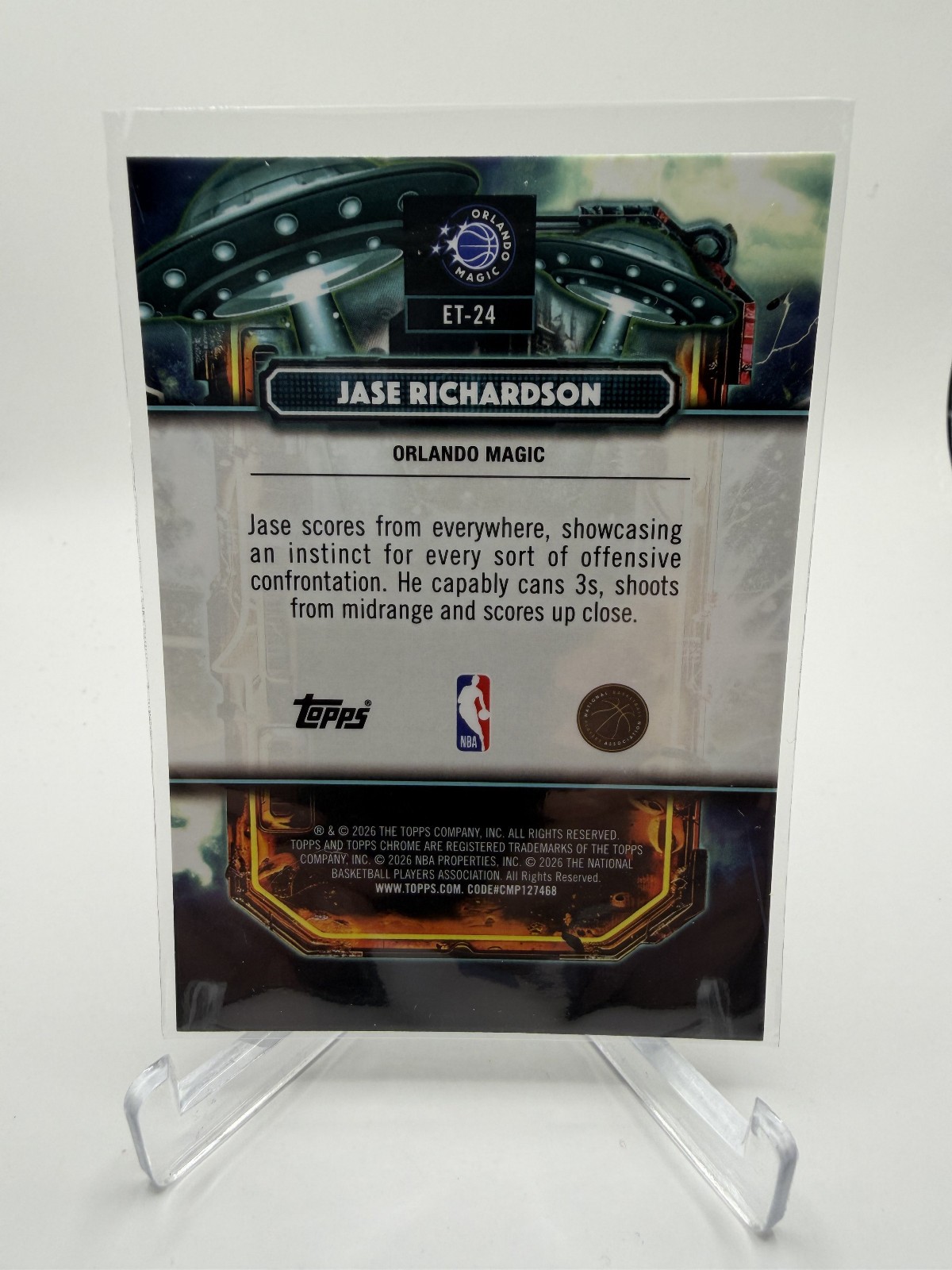 25-26 Topps Cosmic Chrome – Extraterrestrial Talent Jase Richardson RC