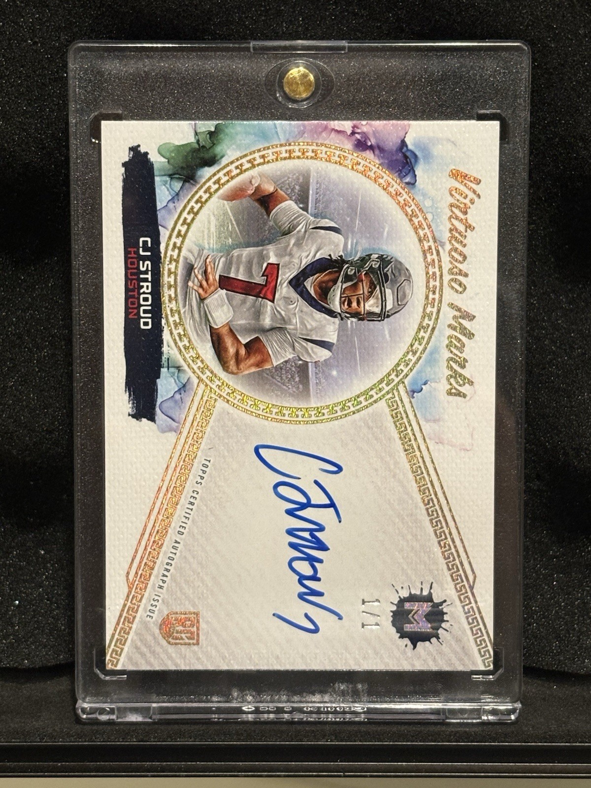 2023 Topps Motif CJ Stroud Virtuoso Marks Rookie On Card Auto GOLD QUIN 1/1