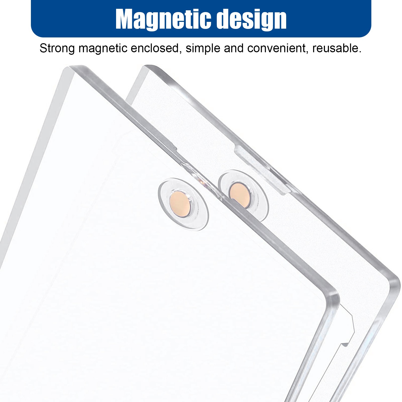5PACK 35PT UV Protection Magnetic Trading Sports Card Holders and Display Stand