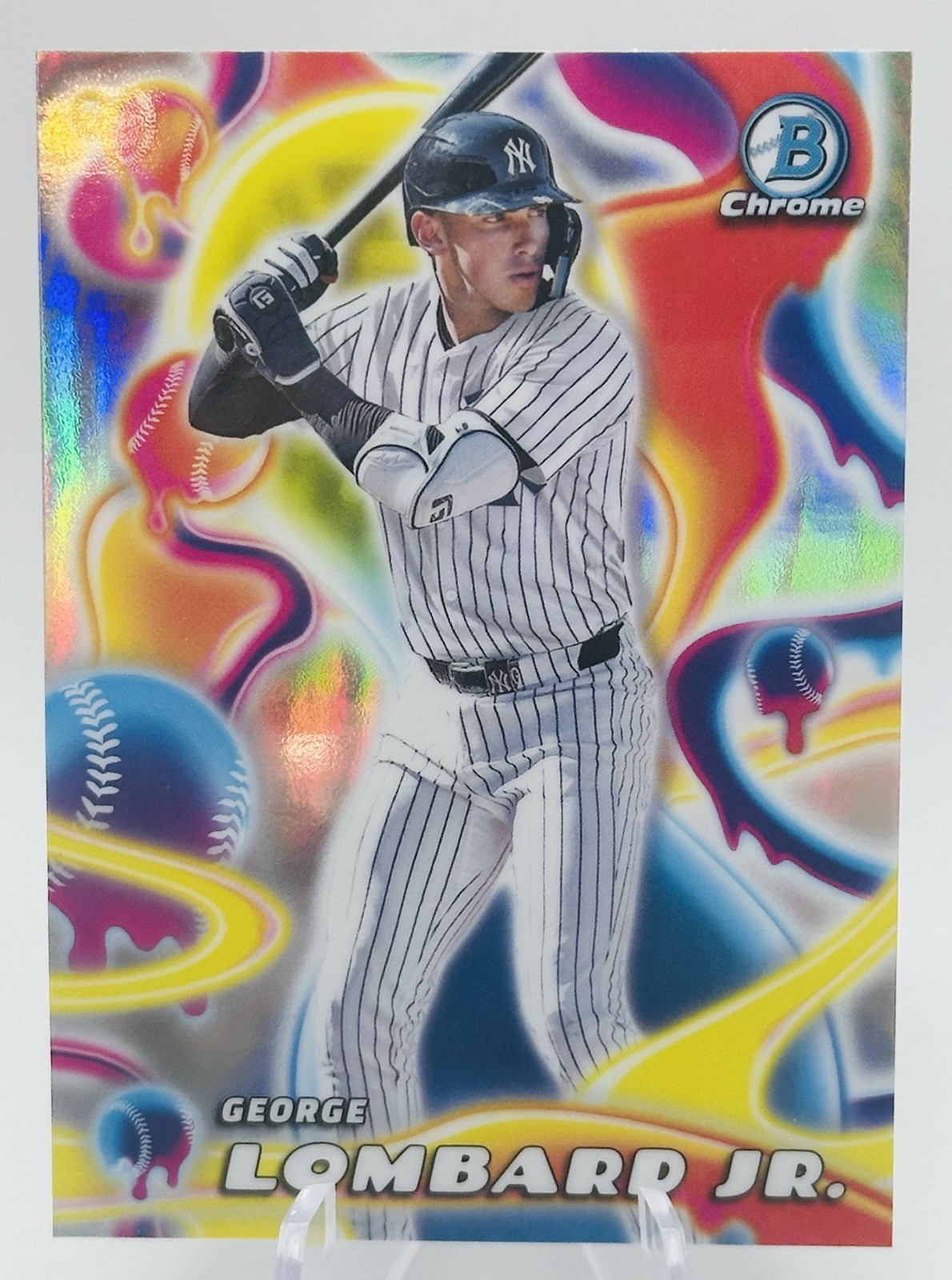 2025 Bowman Chrome GEORGE LOMBARD Melt Mashers Refractor Insert #MM-20 Yankees