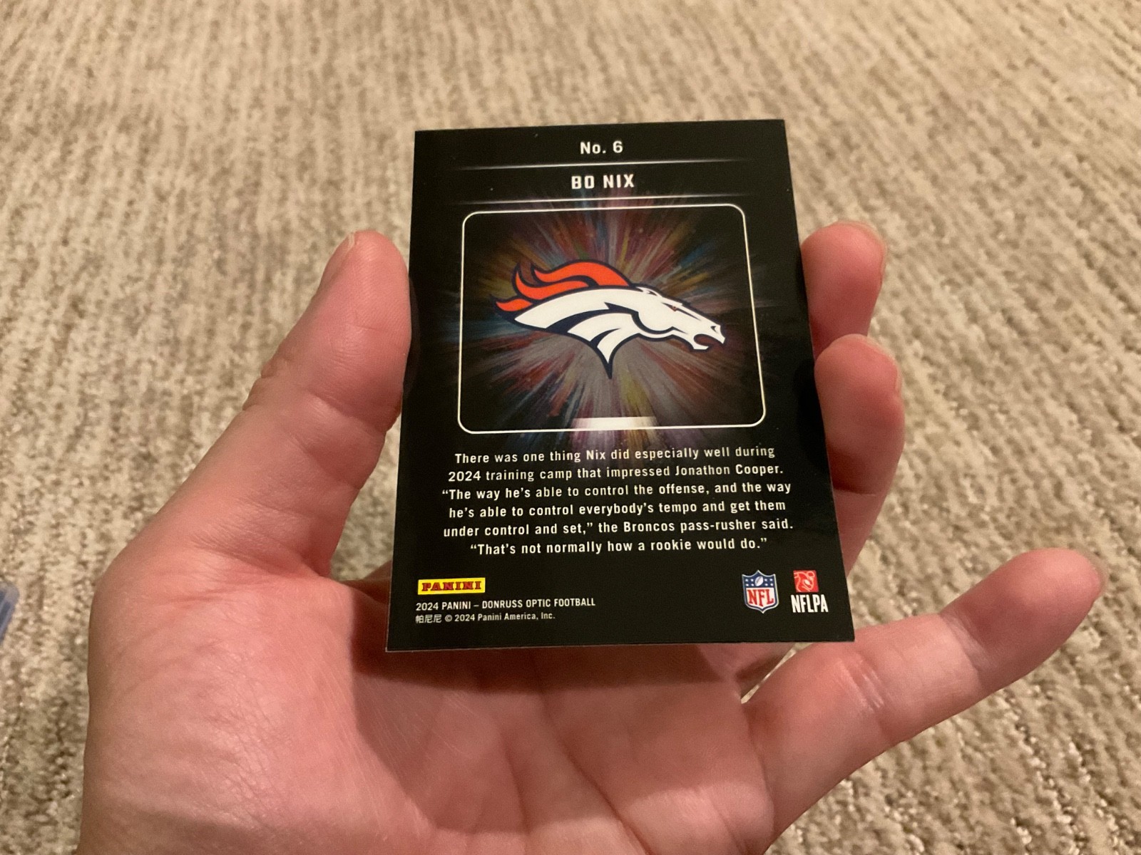 2024 Panini Donruss Optic – Light It Up Bo Nix #6 (RC)