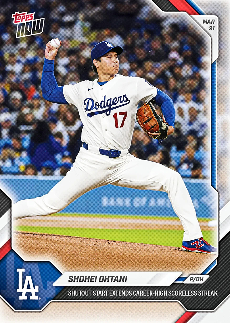2026 Topps Now • Shohei Ohtani #37 • Shutout Start Scoreless Streak • LA Dodgers