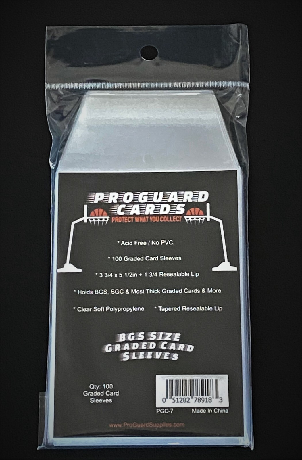 BGS Graded Card Sleeves 100 Sleeves for BGS & SGC Slabs & More Resealable Lip