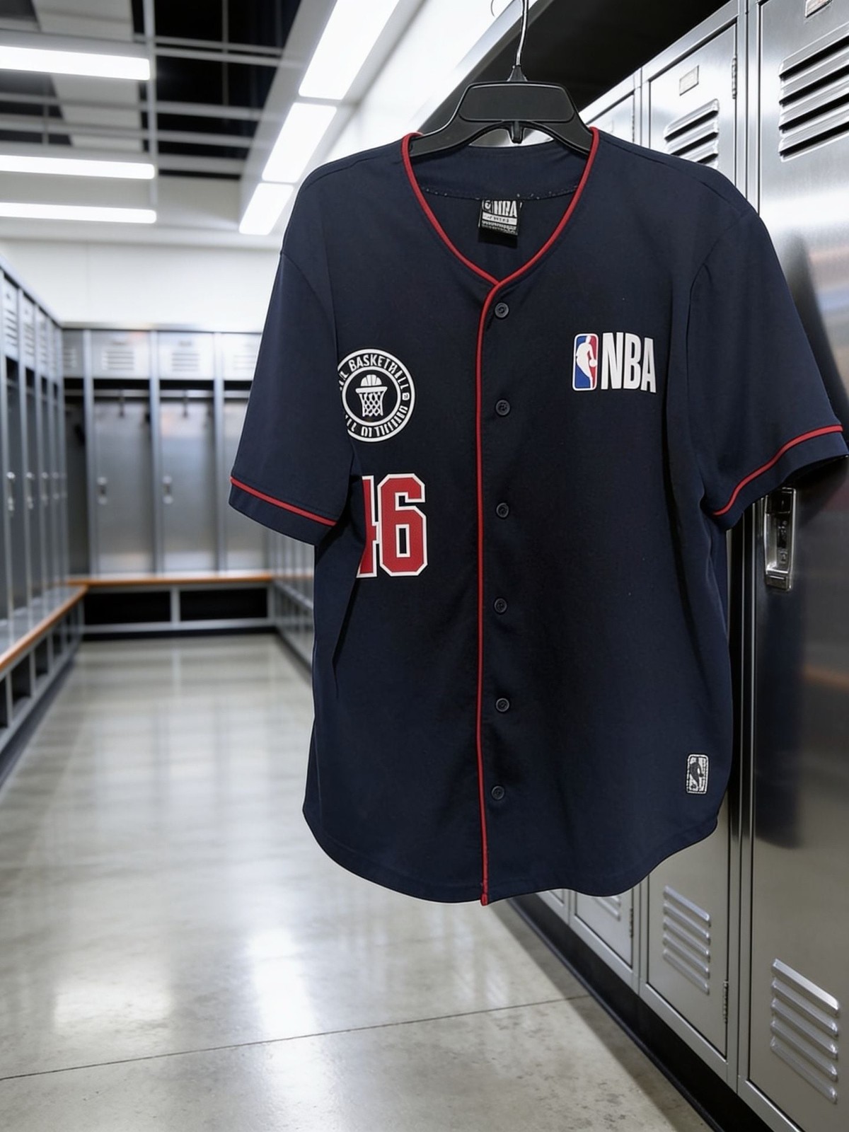 NBA Basketball Vintage ‘Ball Or Nothing’ Number 46 Button-Down Baseball Jersey