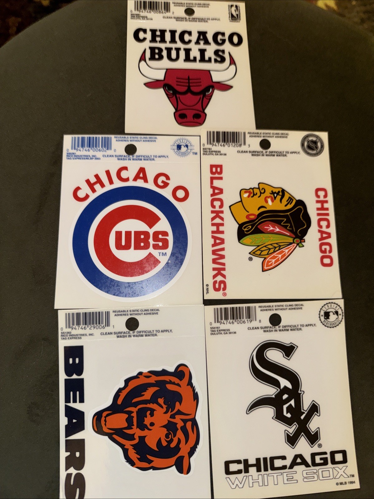 Chicago Team Lot 3.5 x 4.5 inch Decal Reusable Stickers Vintage