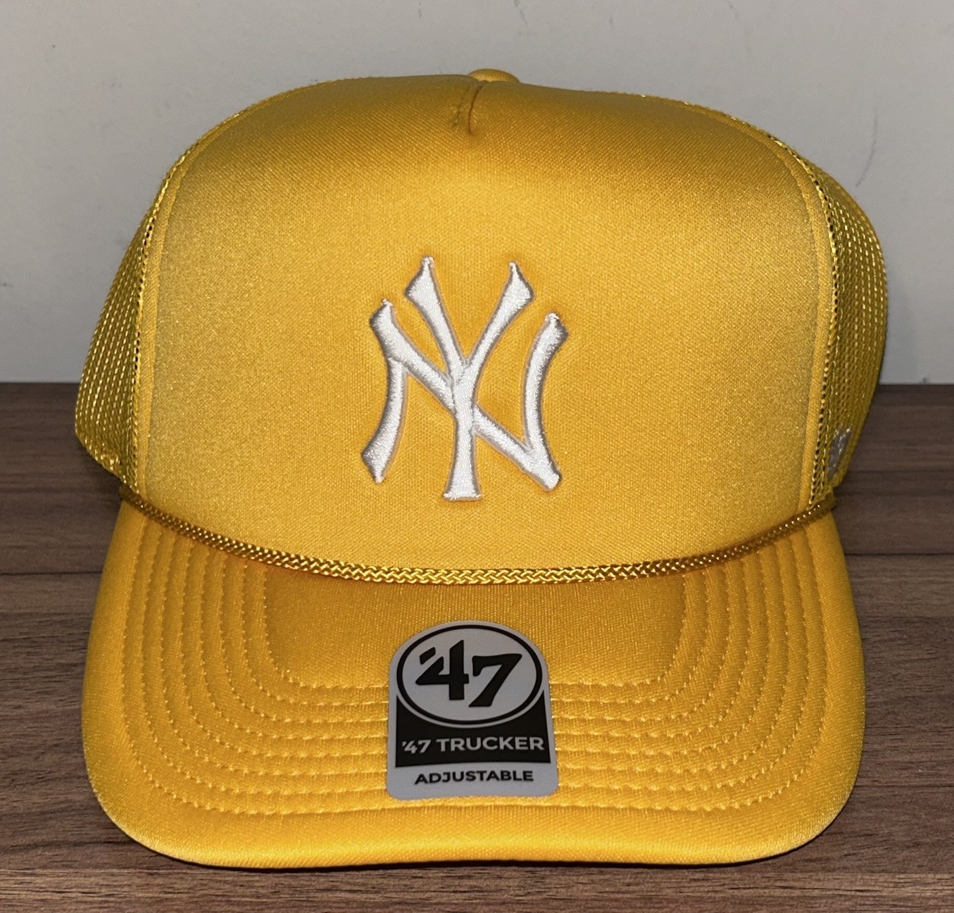 ’47 Trucker New York Yankees Foam Adjustable Snapback Hat Cap Gold New
