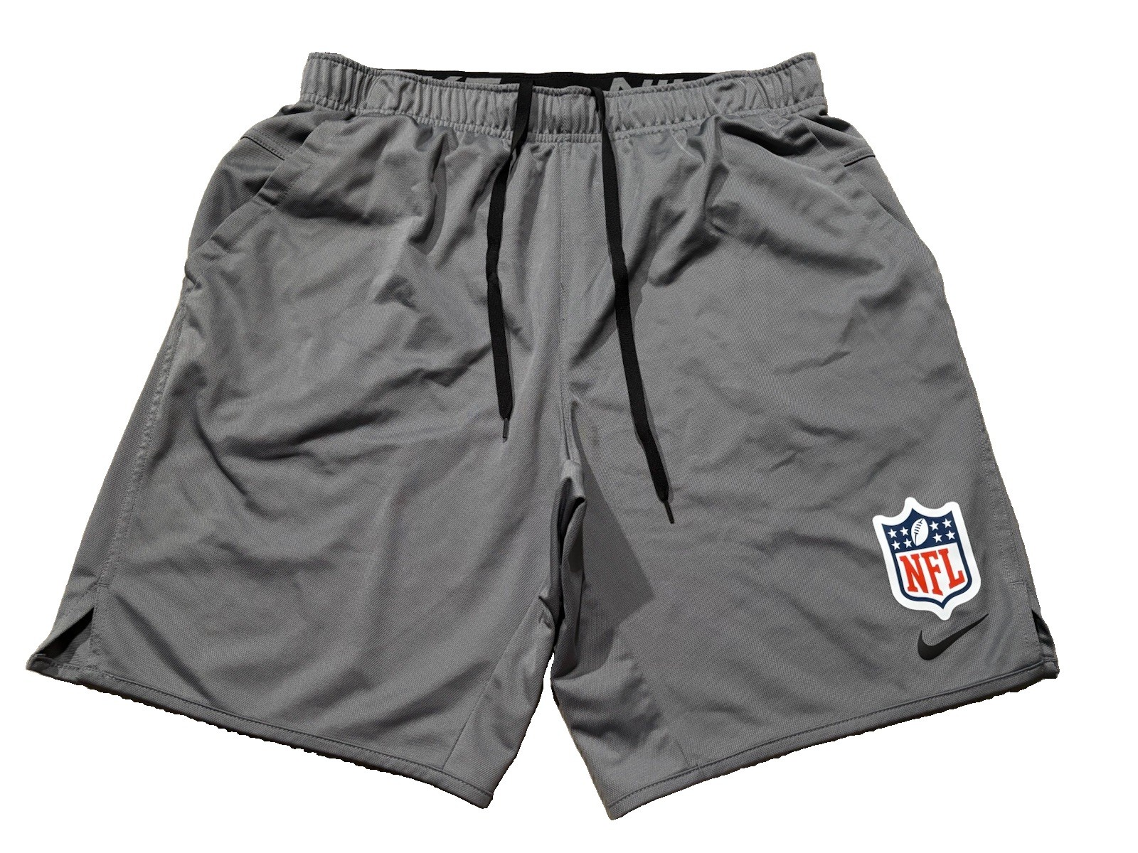 Nike NFL Shield Logo Athletic Training Shorts. Gray. Mens M.