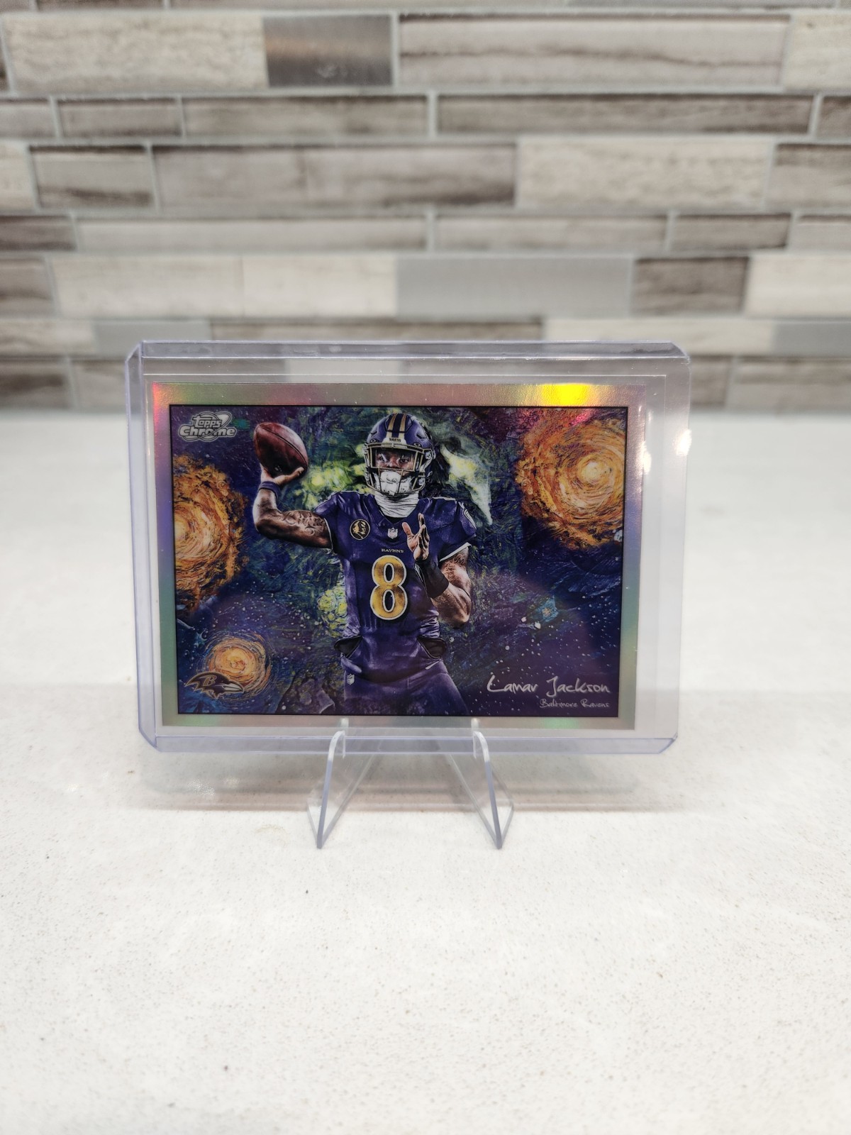 2025 Topps Cosmic Chrome Lamar Jackson Stars In The Night Baltimore Ravens