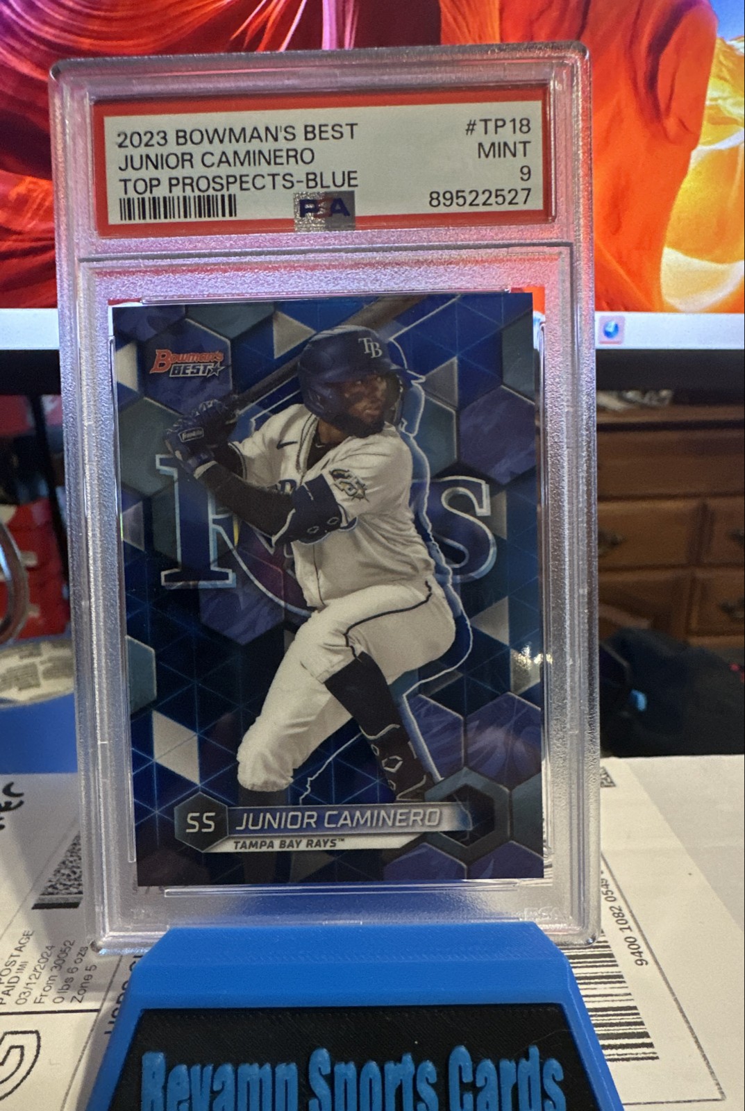 2023 Bowman’s Best – Top Prospects Junior Caminero #TP-18 Blue Refractor /150…