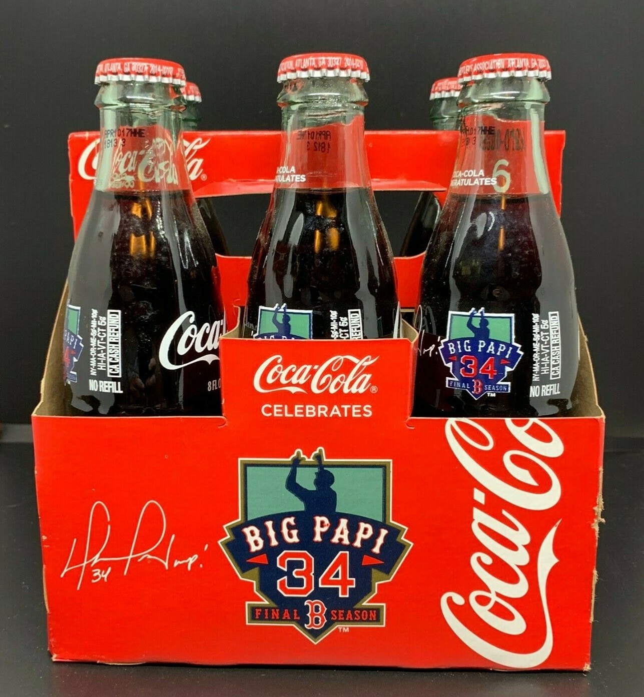 David Ortiz Big Papi Final Season Red Sox Coca Cola Commemorative 8oz Six Pack
