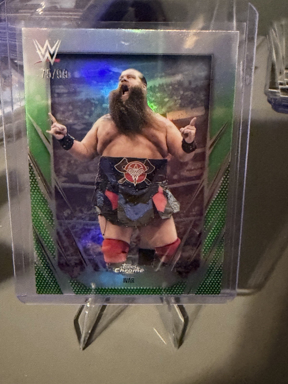 2026 WWE Topps Chrome Ivar /99 Green Refractor