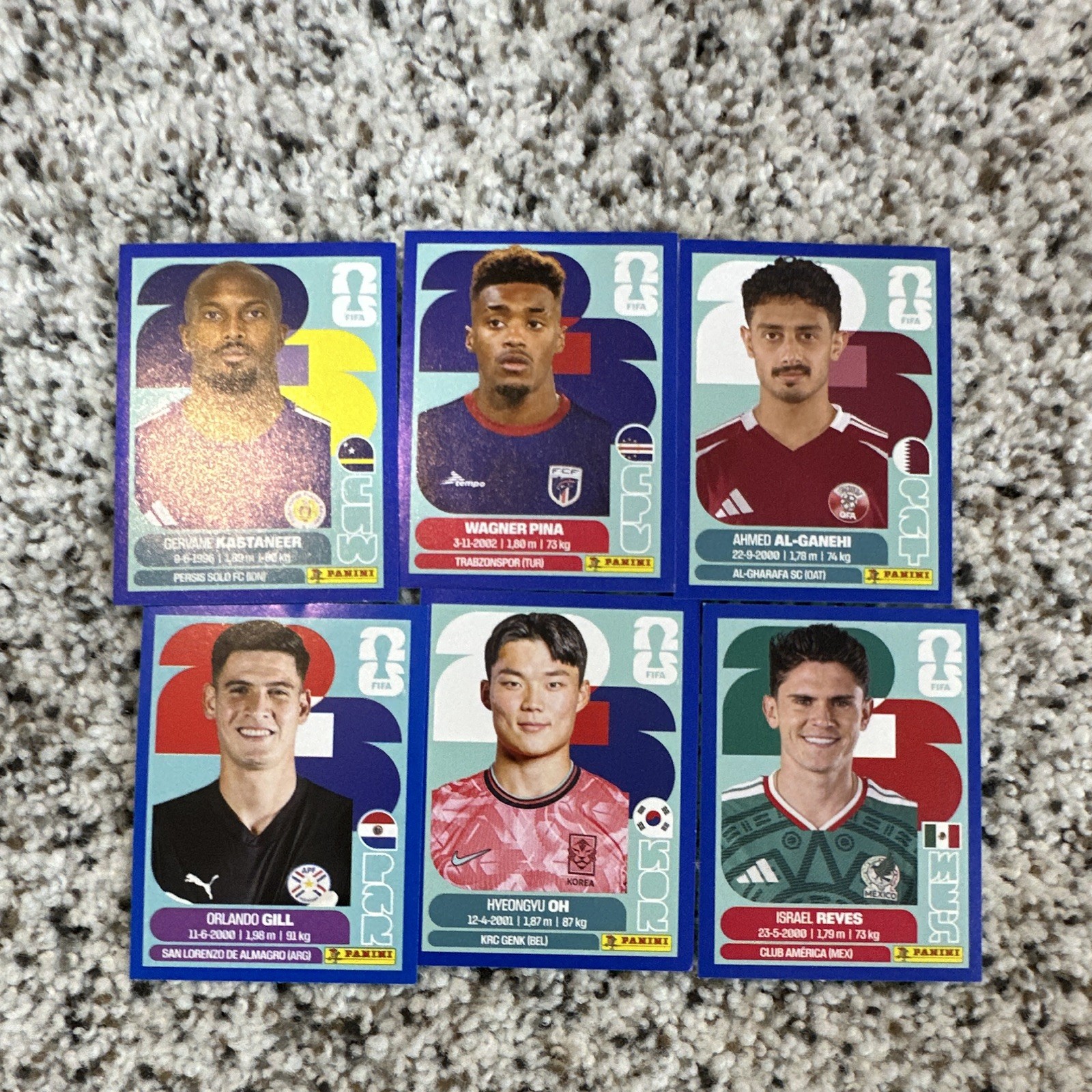 Panini FIFA World Cup 2026 Soccer Sticker Lot 5 Player Portraits Non-Stuck