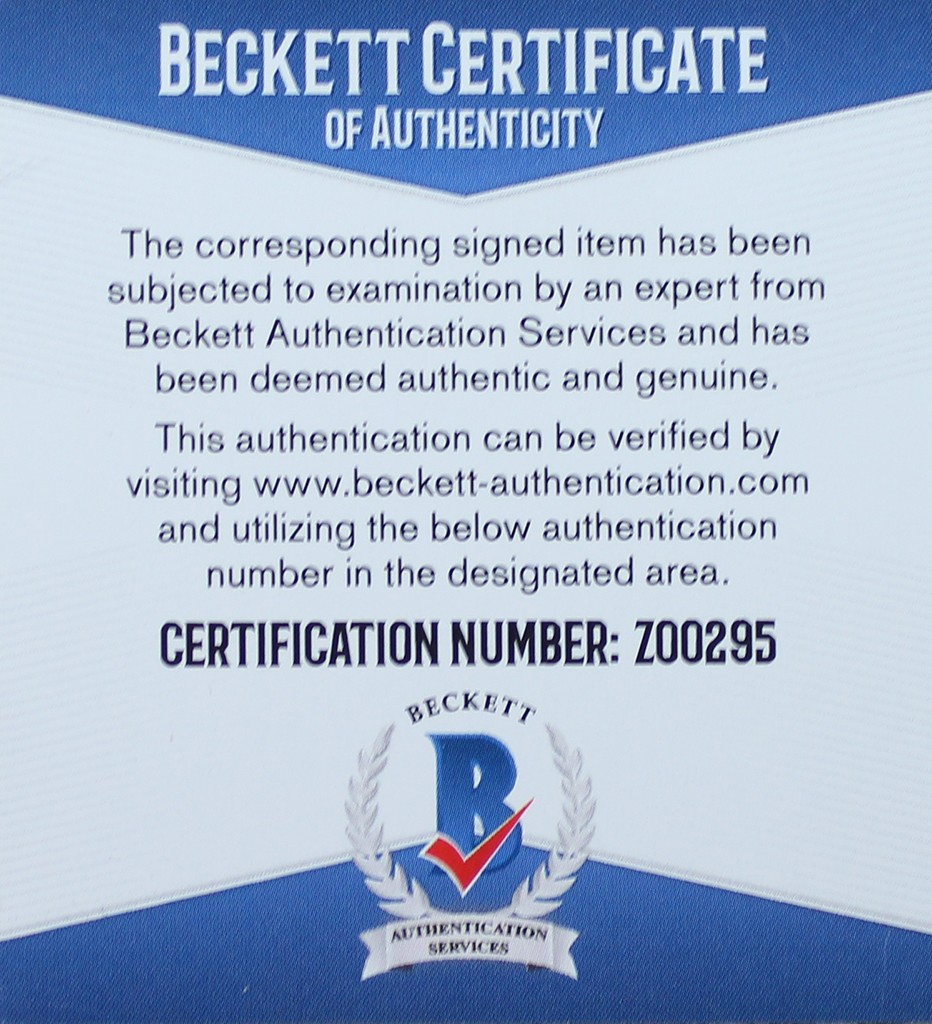 Barry Sanders Autographed & Framed Blue Lions Jersey Auto Beckett COA