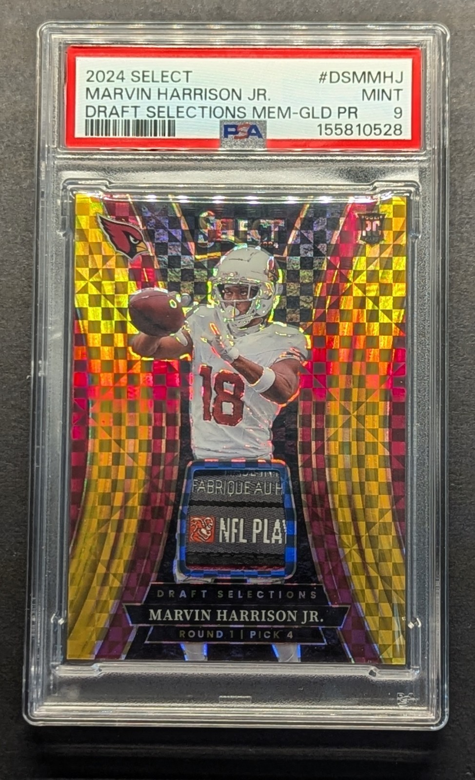 MARVIN HARRISON JR. Rookie 2024 Select Gol Power Prizm NFLPA Patch SSP /10 RC