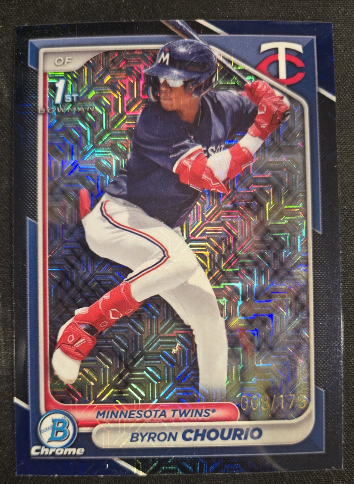 2024 Bowman Mega Box Byron Chourio Chrome 1st Mojo Navy Blue Refractor /175