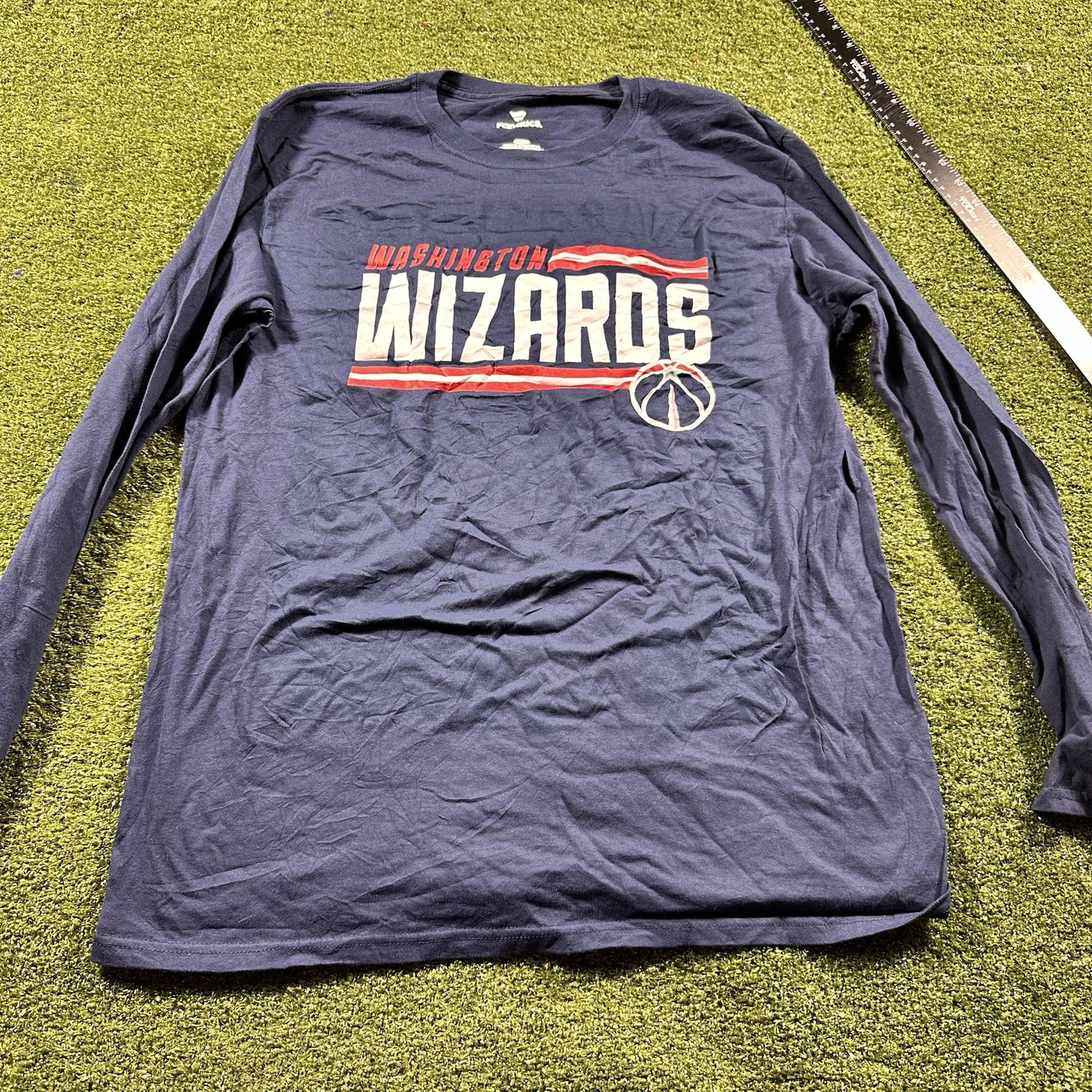 Fanatics Washington Wizards Shirt Mens L Blue NBA Basketball L/S Tee NWOT