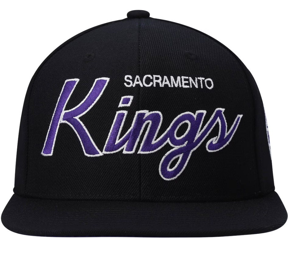 Sacramento Kings Mitchell & Ness Hardwood Classics Script 2.0 Snapback Hat