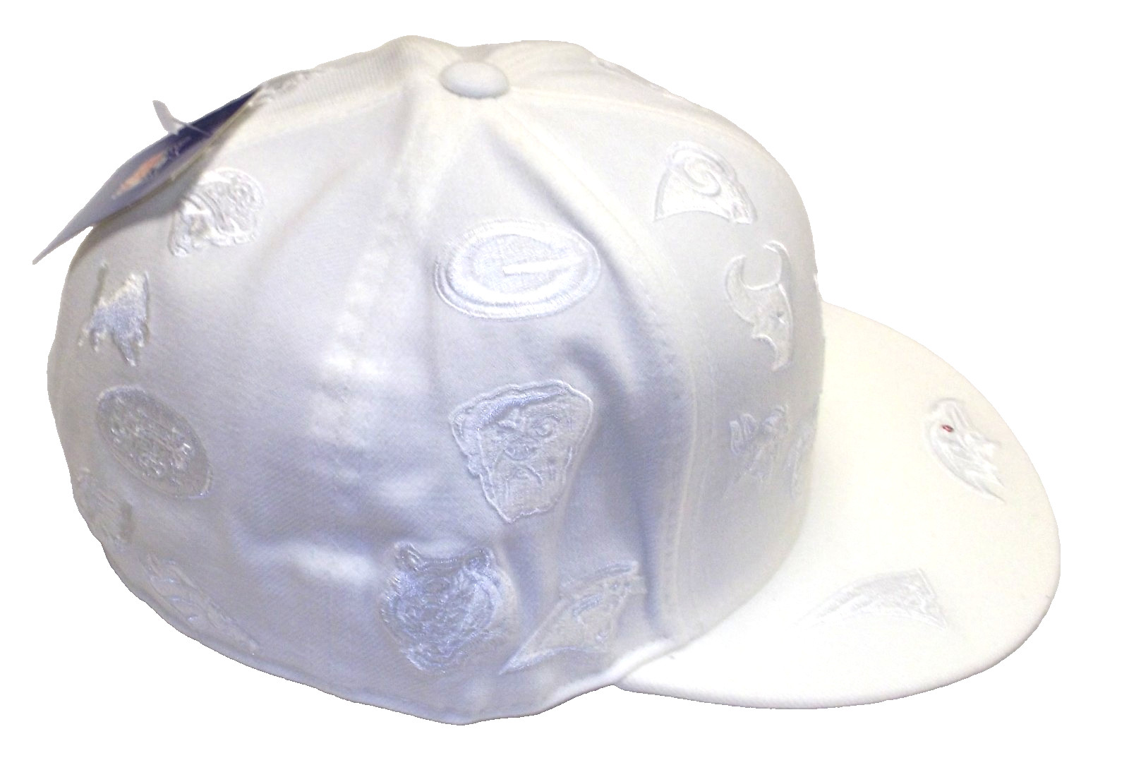 NFL Multi Team Logo White Flat Brim FItted Reebok Hat