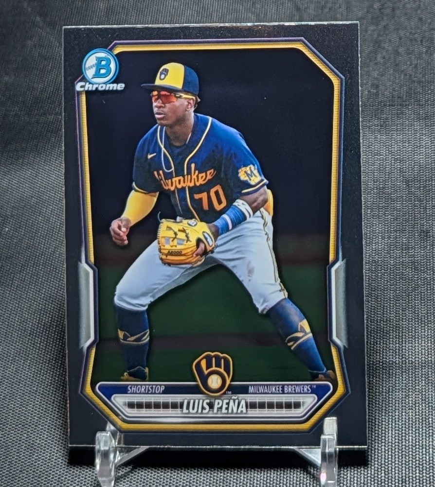 Luis Pena Chrome Prospect Rookie RC 2026 Bowman Card #BP-120 Milwaukee Brewers