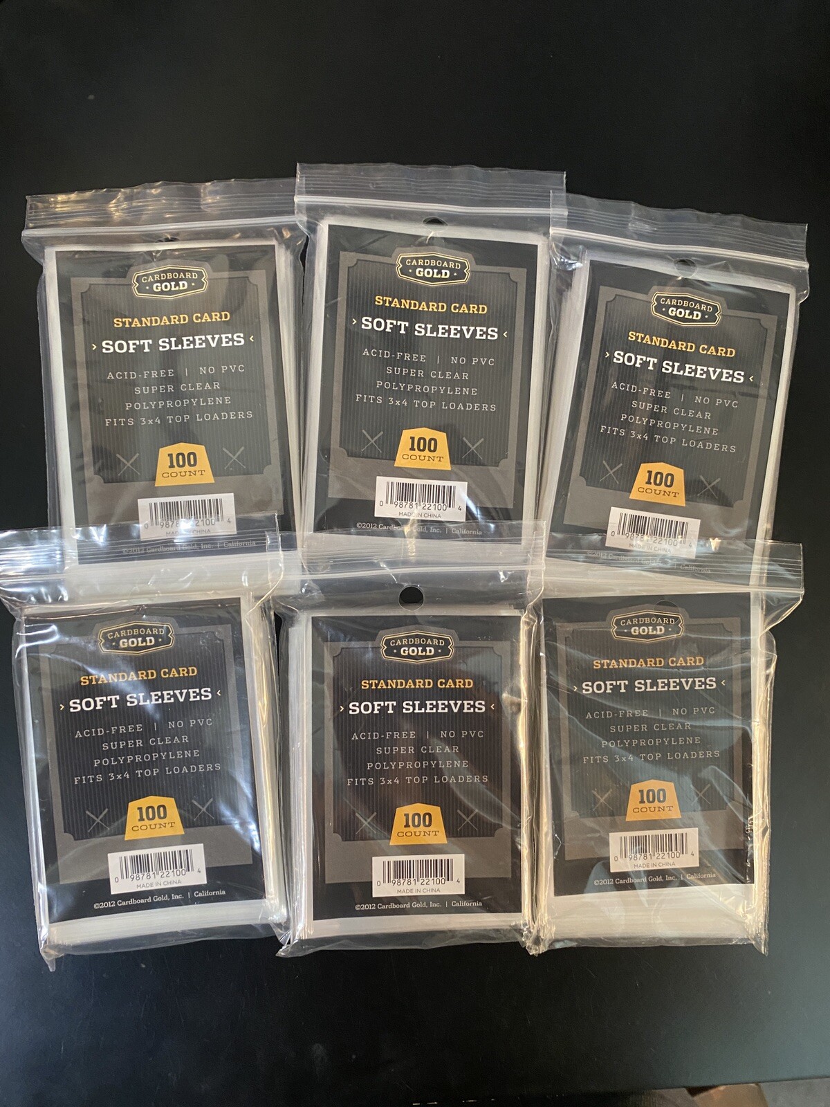 Cardboard Gold CBG 2 Mil Standard Trading Card Soft Sleeves – 6x 100 Pack