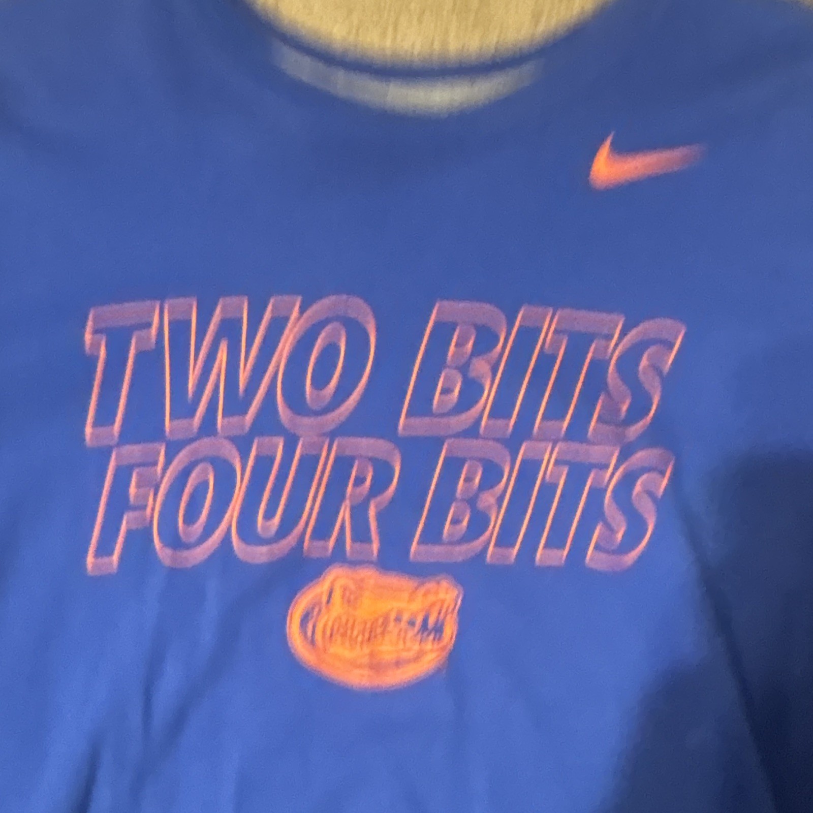 Nike Florida Gators “Two Bits Four Bits” Blue/Orange T-Shirt Size L