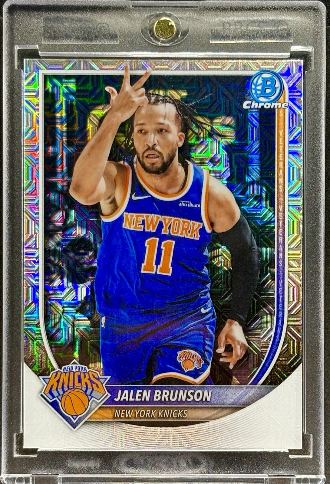 Jalen Brunson RARE MOJO REFRACTOR INVESTMENT CARD BOWMAN CHROME KNICKS MINT