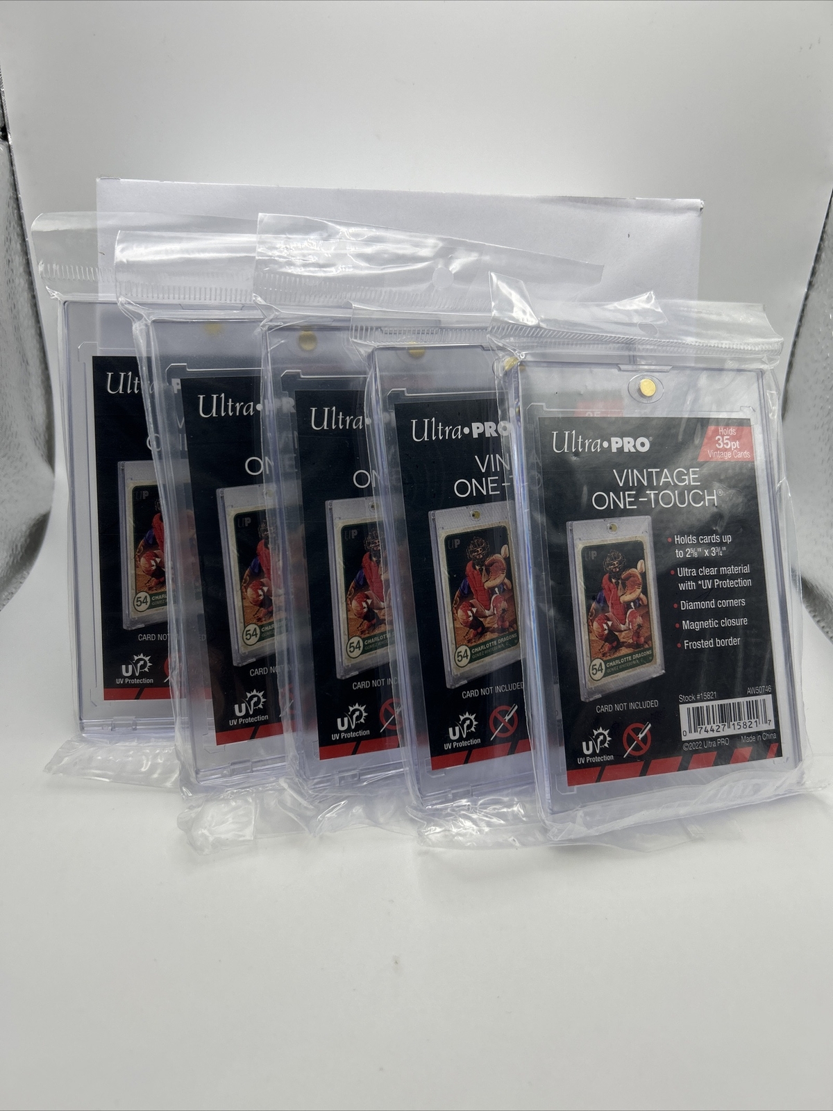 Ultra Pro VINTAGE One-Touch 35pt Point Magnetic Card Holder, lot of 5
