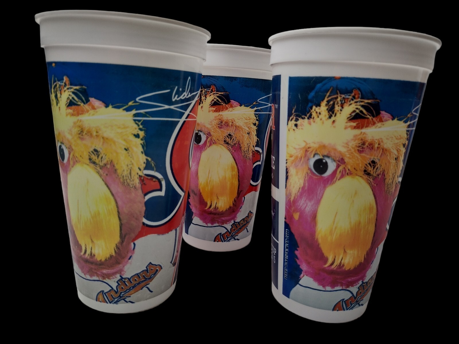 Cleveland Indians Mascot Slider Cups 5 cups Slider Mascot Hall Of Fame Inductee