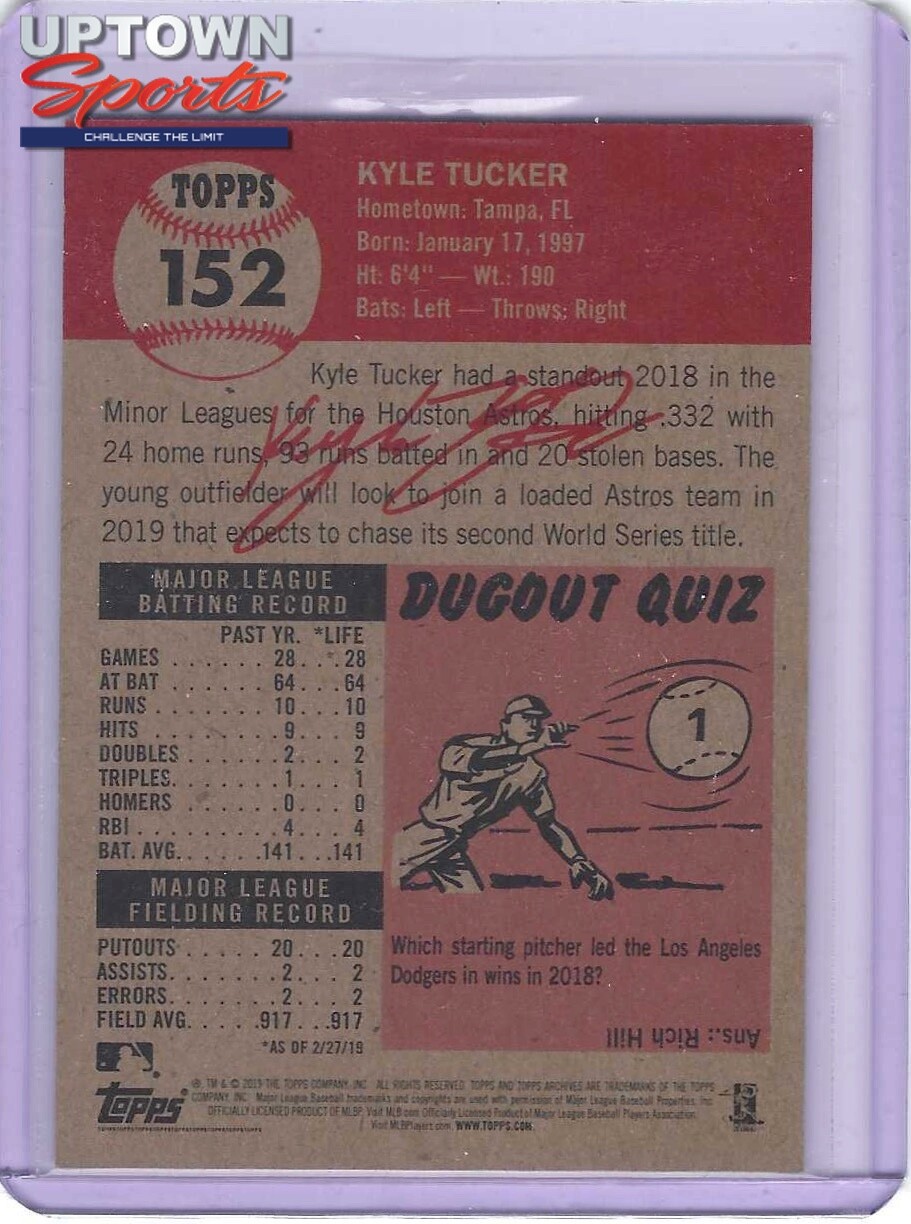 2018 TOPPS MLB Living Set #152 – KYLE TUCKER – HOUSTON ASTROS
