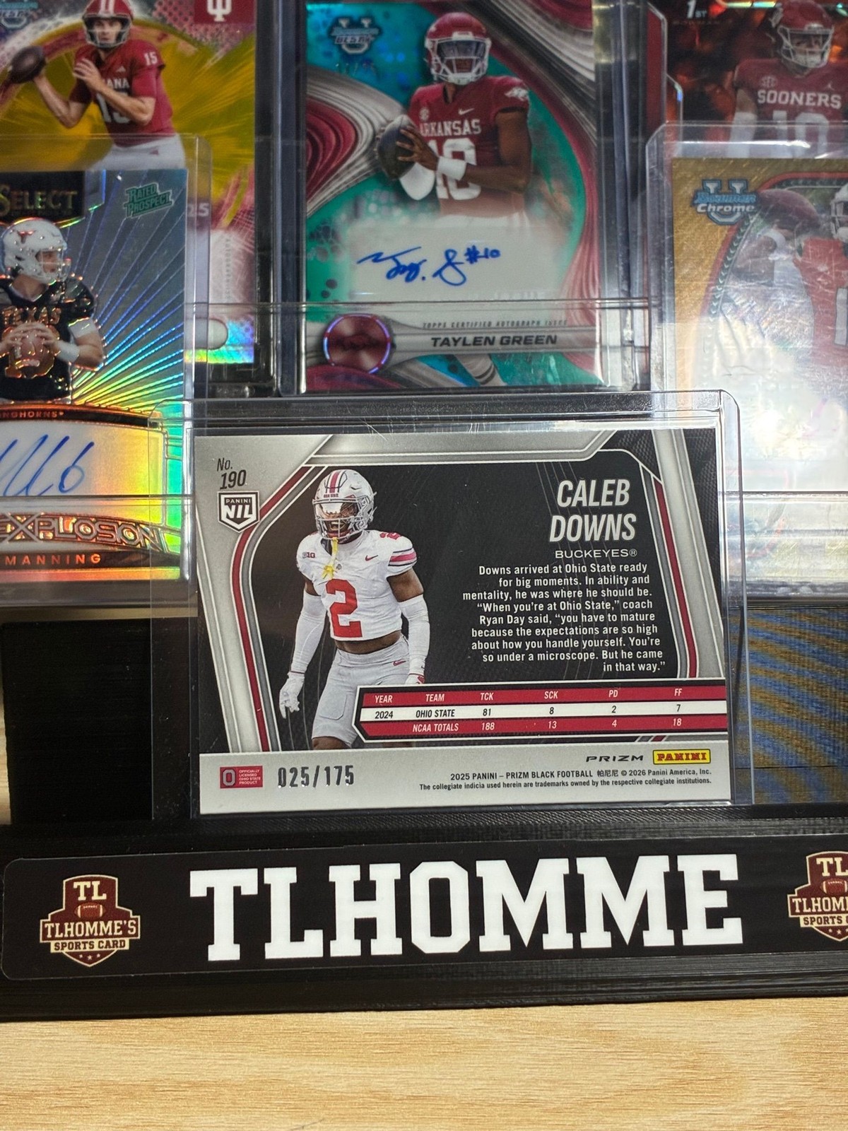 Caleb Downs prizm black /175