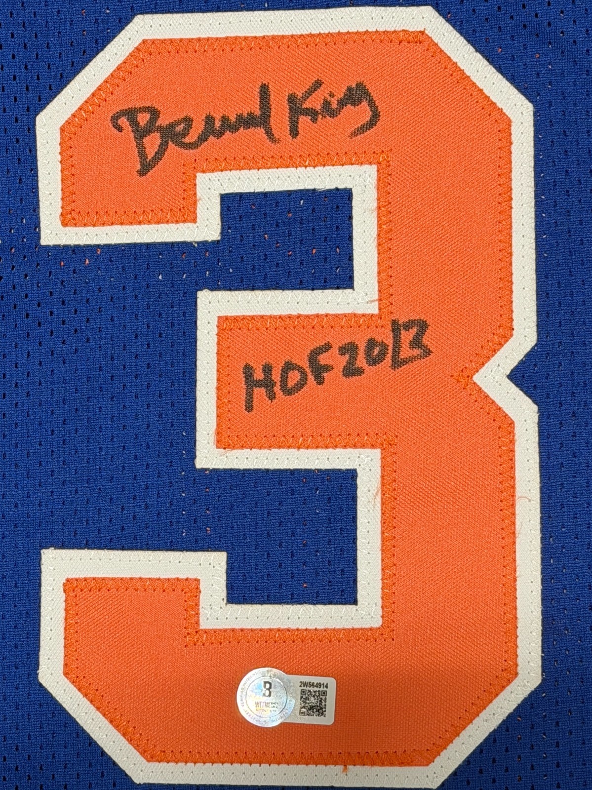 Bernard King Signed New York Knicks Custom Jersey w/ HOF 2013 Beckett W BAS COA