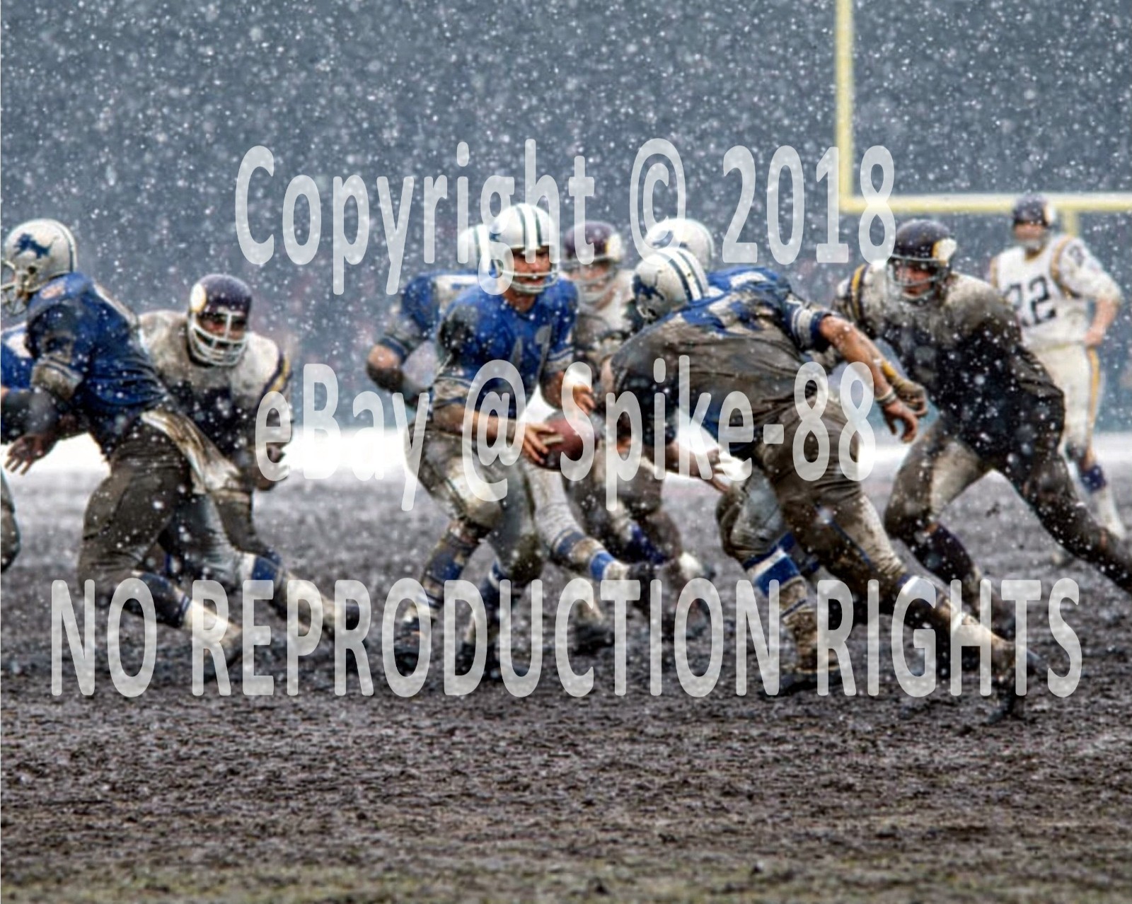 MINNESOTA VIKINGS DEFENSE VS. DETROIT LIONS THANKSGIVING DAY SNOW STORM 1969
