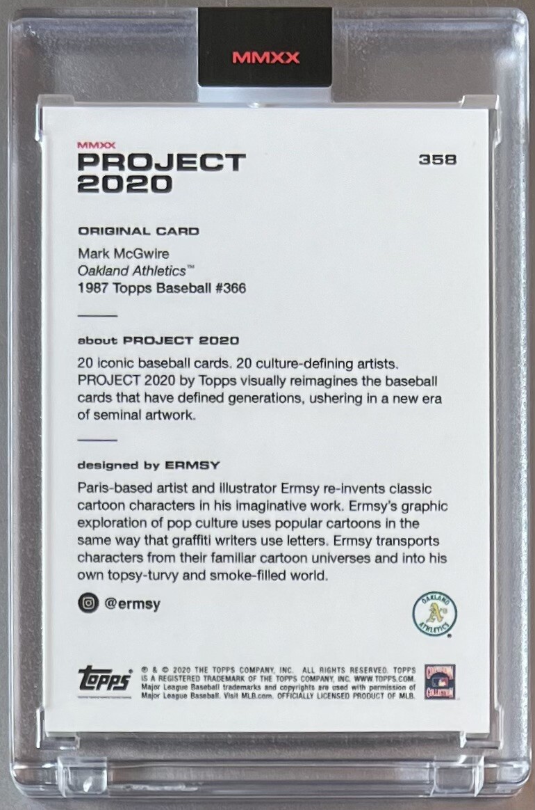 TOPPS PROJECT 2020 #358 MARK McGWIRE by ERMSY 1987 ATHLETICS ** FREE SHIPPING