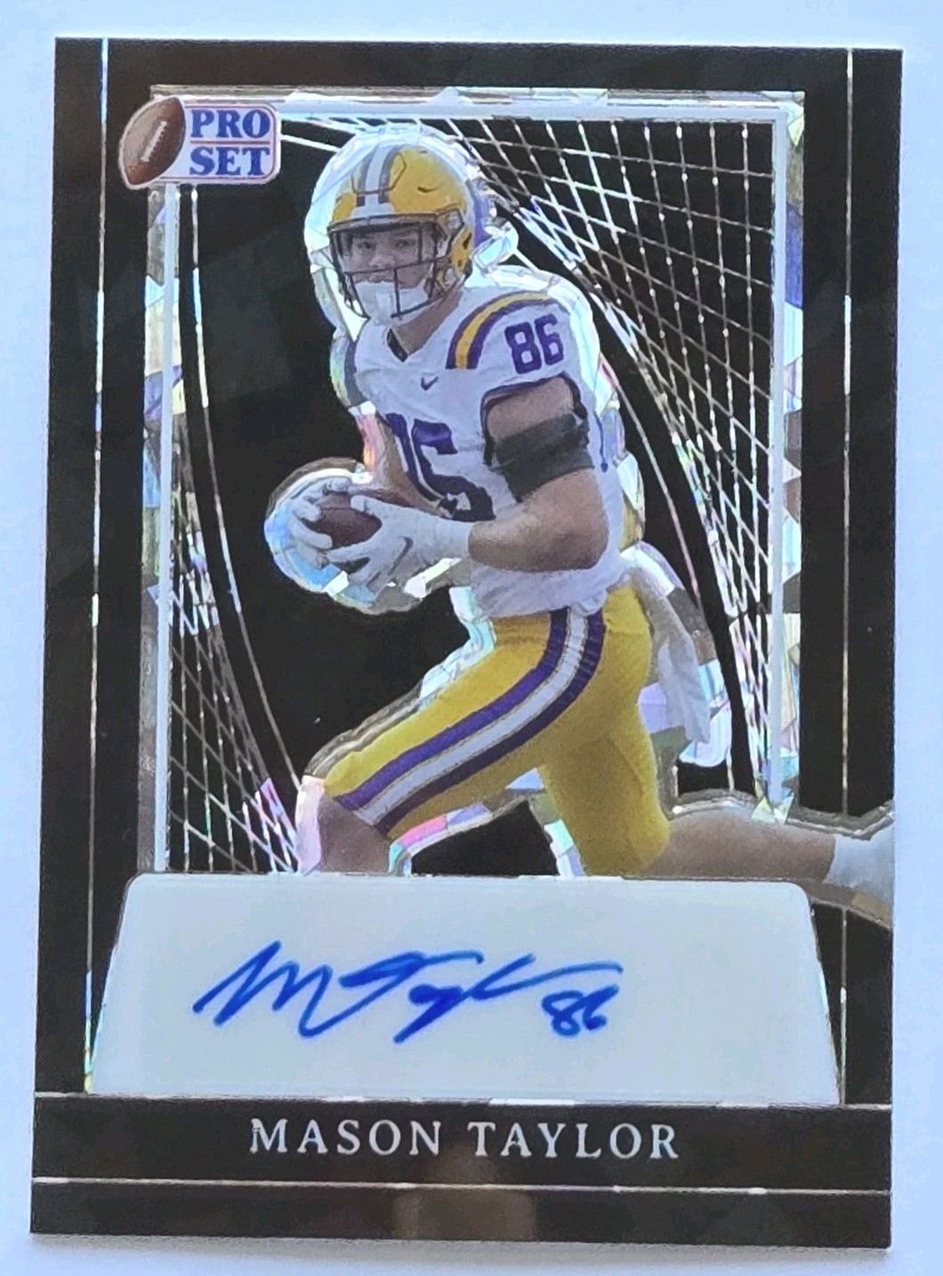 MASON TAYLOR 5/5 AUTO 2024 LEAF PRO SET METAL BLACK CRYSTAL BORDERED ROOKIE LSU!
