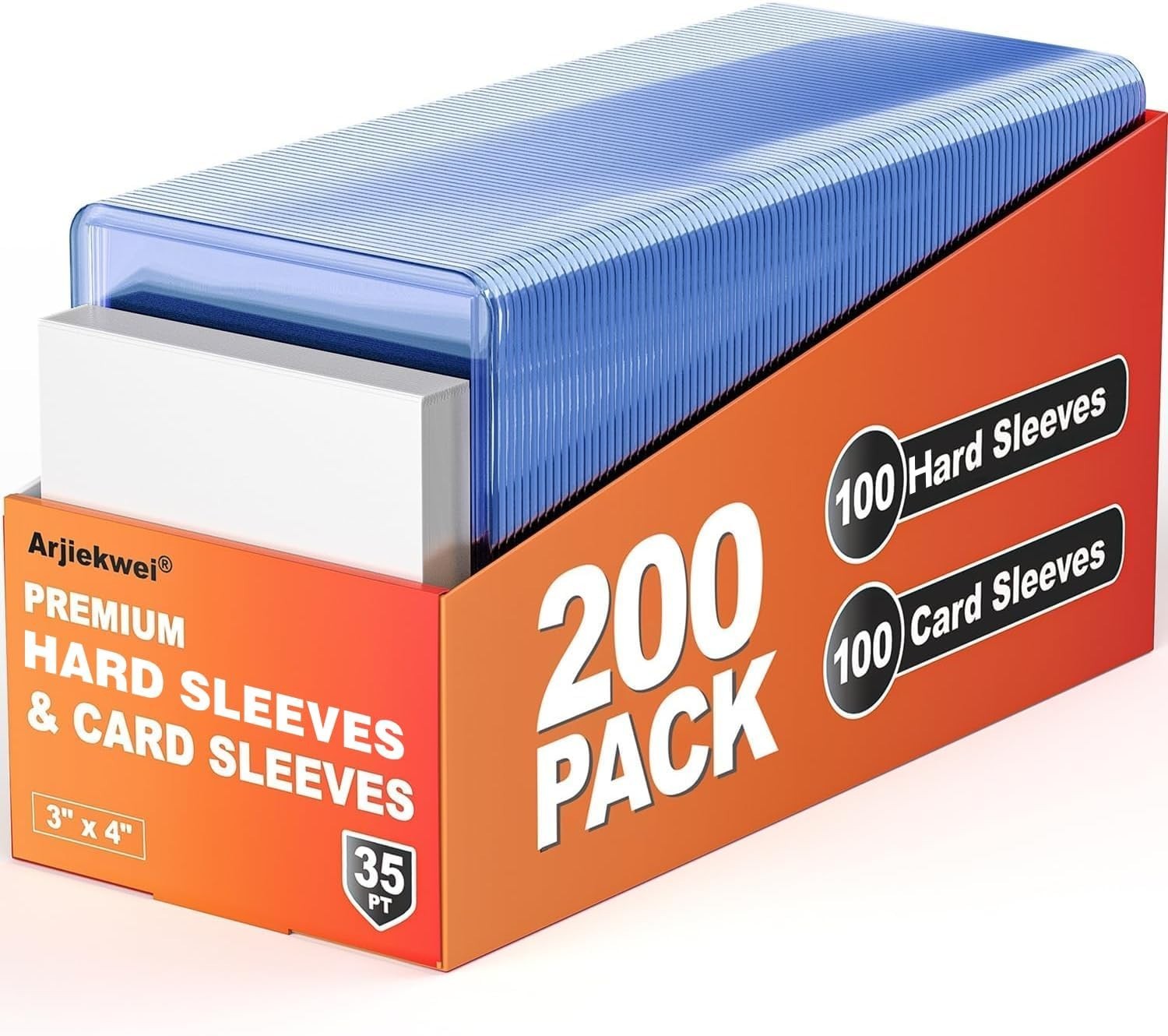 200 Pack Trading Card Sleeves Protectors 3×4 Inch Clear Card Holders for Sports