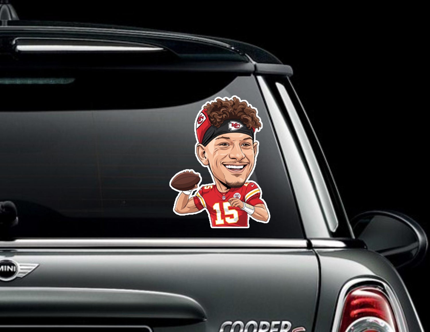 Patrick Mahomes Caricature Kansas City Chiefs Decal/Sticker Car / Wall / Laptop