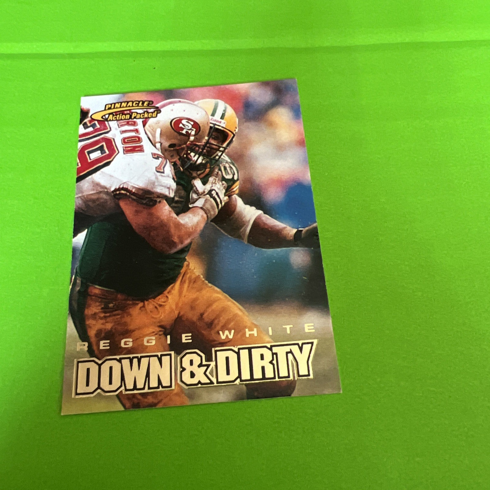 REGGIE WHITE 1997 Pinnacle Action Packed Down & Dirty #120 Green Bay Packers