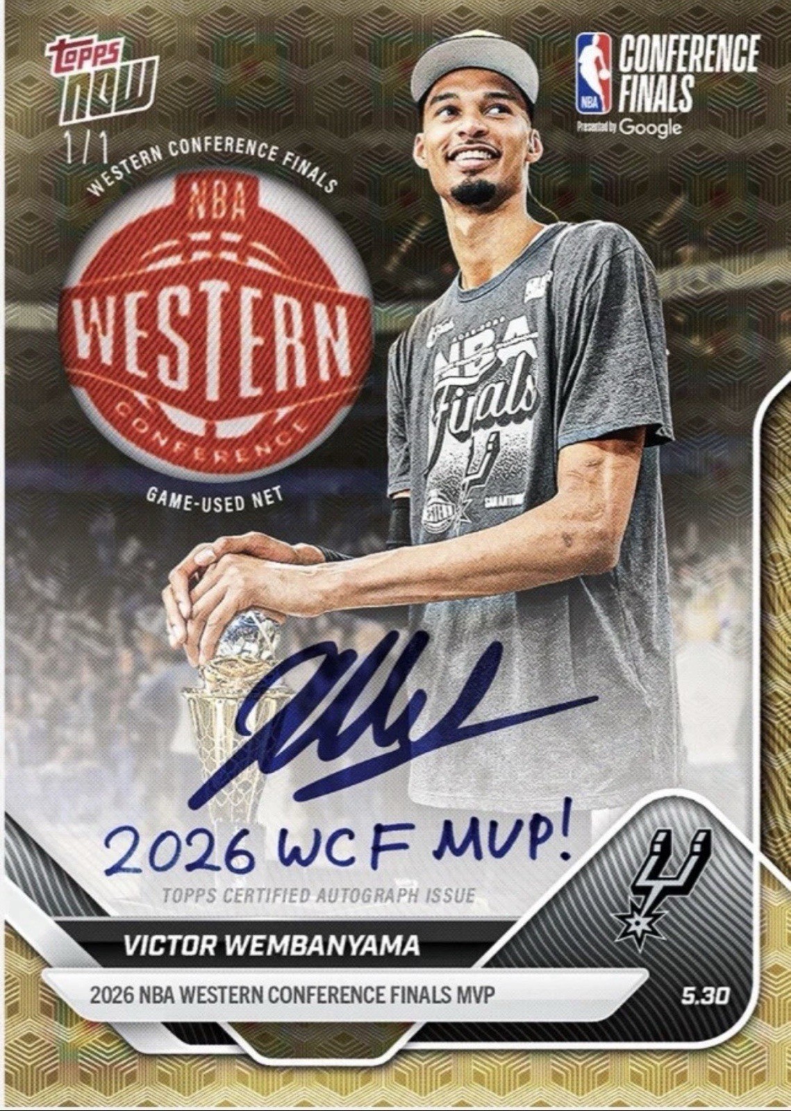 Victor Wembanyama Conference MVP 2025-26 NBA Topps NOW Presale Chance @ 1/1 Auto