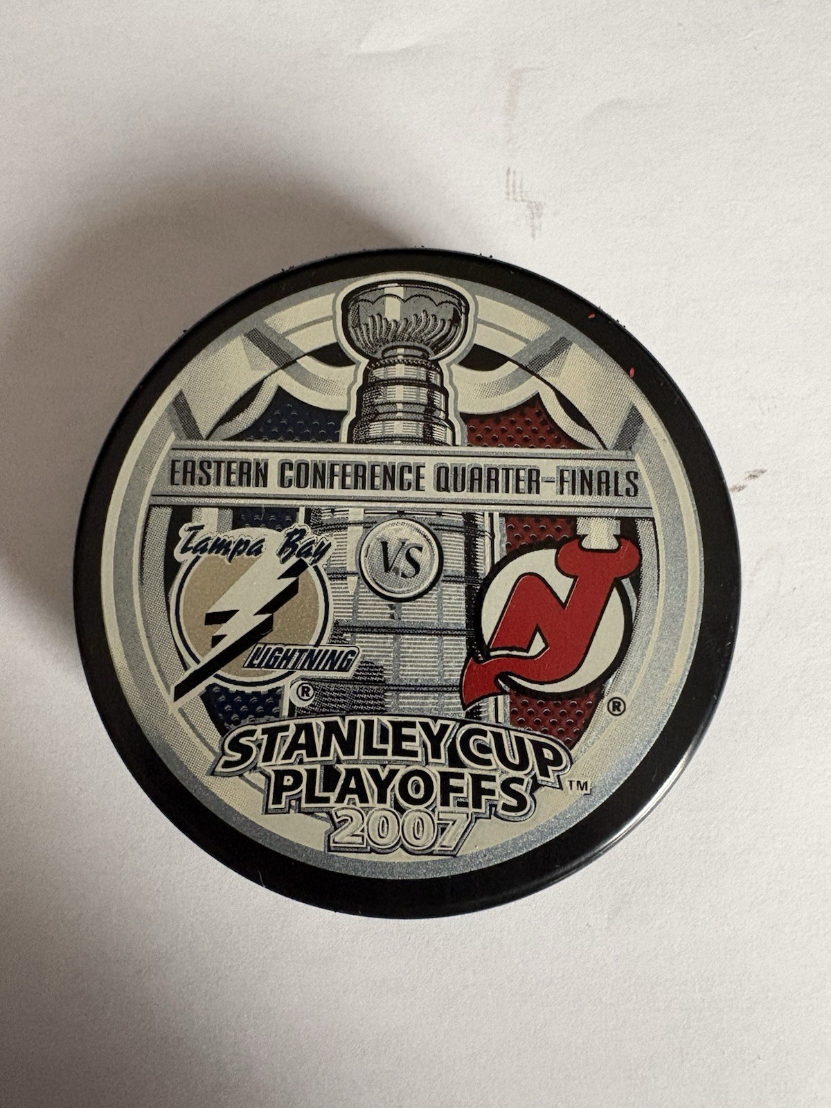 2007 Stanley Cup Playoffs Quarter-finals Devils vs Lightning Official Puck